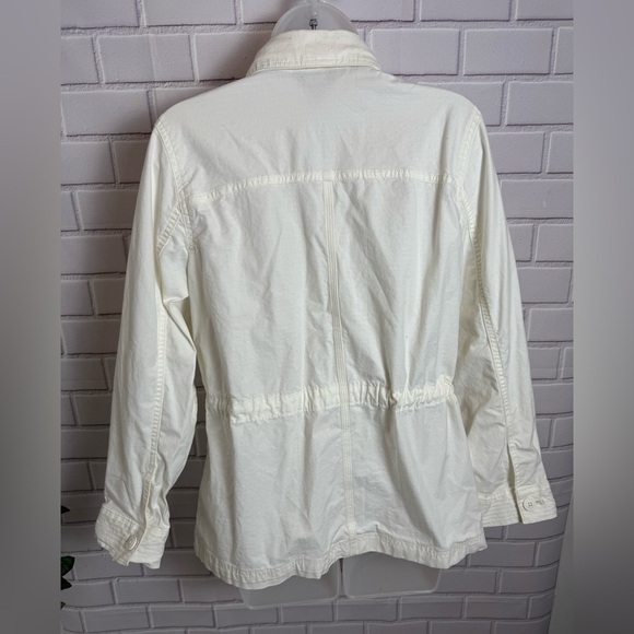 EDDIE BAUER Cream Utility Jacket with Elastic Waist & Collared Neckline/size PL - Picture 7 of 10
